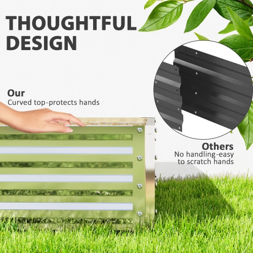 Jardinière en acier galvanisé Outsunny pour légumes, fleurs, fines herbes, 4 x 4 x 1 pi