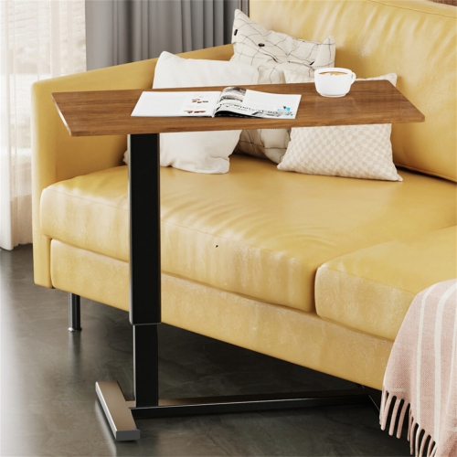 Medical Adjustable Tilt Overbed Bedside Table with Wheels Pneumatic Mobile Standing Laptop Desk Rolling Computer Cart Movable Bed Hospital Home Use