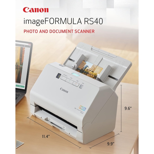 Canon imageFORMULA RS40 Photo and Document Scanner - for Windows and Mac - Scans Photos - Vibrant Color