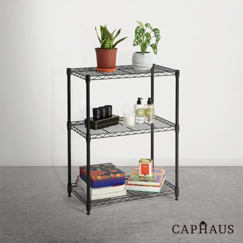 CAPHAUS Heavy-Duty Adjustable Height Wire Shelving Unit, Wire Rack Shelving, Metal Steel Storage Shelves, Garage Shelving Storage Organizer, Utility