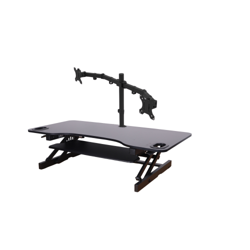 Image 1 of 8.. Rocelco ADRB45 Adjustable-Height Desk Riser & Dual Monitor Mount (DM2)
