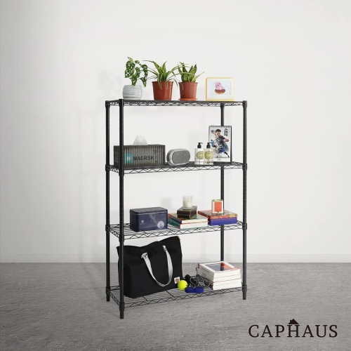 CAPHAUS Heavy-Duty Adjustable Height Wire Shelving Unit, Wire Rack Shelving, Metal Steel Storage Shelves, Garage Shelving Storage Organizer, Utility