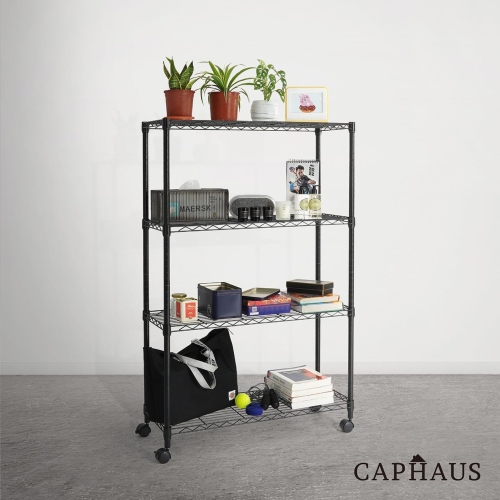 CAPHAUS 3/4/5-Tier Adjustable Height Wire Shelving Unit, Wire Rack Shelving, Metal Steel Storage Shelves, Garage Shelving Storage Organizer, Utility