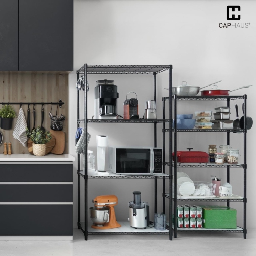 CAPHAUS NSF Adjustable Height Wire Shelving Unit w/Liner, Basement Storage Shelving, Metal Steel Storage Shelves, Garage Shelving Storage Organizer,