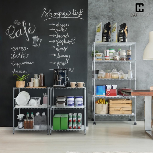 CAPHAUS NSF Adjustable Height Wire Shelving Unit w/Liner, Basement Storage Shelving, Metal Steel Storage Shelves, Garage Shelving Storage Organizer,