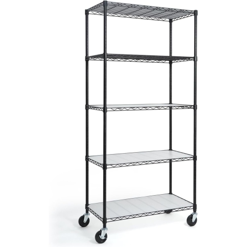 CAPHAUS NSF Commercial Grade Heavy Duty Wire Shelving w/Wheels, Leveling Feet & Liners, Storage Metal Shelf, Garage Shelving Storage, Utility Wire Ra