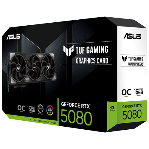 Carte graphique TUF Gaming GeForce RTX 5080 OC Edition 16 Go GDDR7 d'ASUS