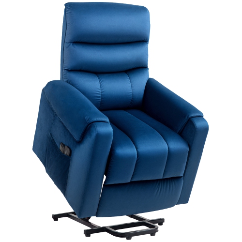 Fauteuil inclinable électrique pour personnes âgées de HOMCOM avec 8 points de vibration, fauteuil inclinable avec télécommande, pochettes latérales