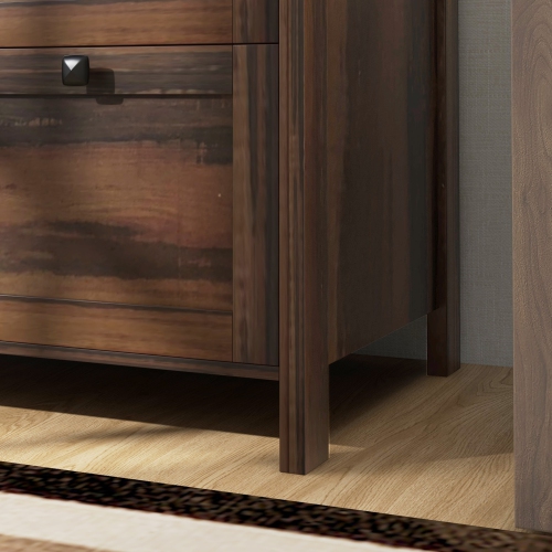 HOMCOM Lateral File Cabinet, 2 Drawer Filing Cabinet with Lock, Printer Stand, Office Filing Cabinet Organizer for A4, Letter Size, Brown