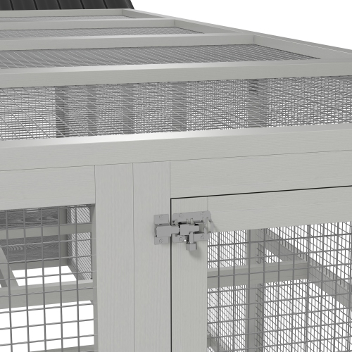 PawHut Outdoor Wooden Chicken Coop with Run, Ramps, Perches, Storage, Backyard Hen House with Combinable Design for 6 - 10 Chickens, 142" x 48" x