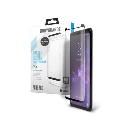 Protecteur d'écran en verre incurvé de Bodyguardz pour Galaxy S9+ de Samsung