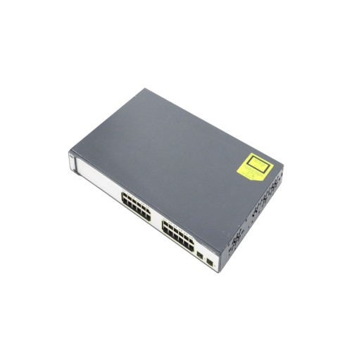 REFURBISHED GOOD Cisco WS-C3750-24TS-E 3750 24 port switch with IP service image.