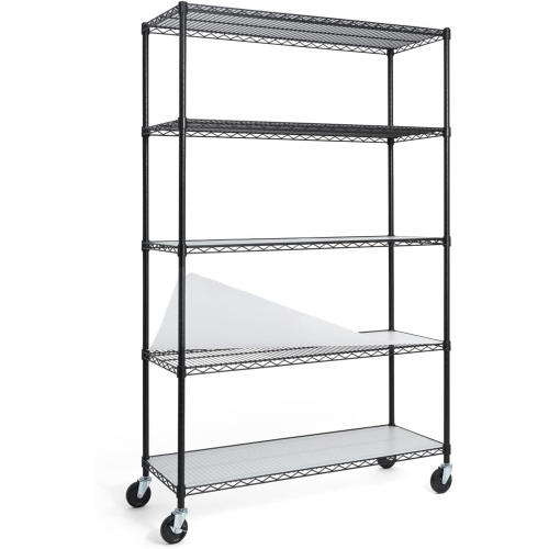 CAPHAUS NSF Commercial Grade Heavy Duty Wire Shelving w/Wheels, Leveling Feet & Liners, Storage Metal Shelf, Garage Shelving Storage, Utility Wire