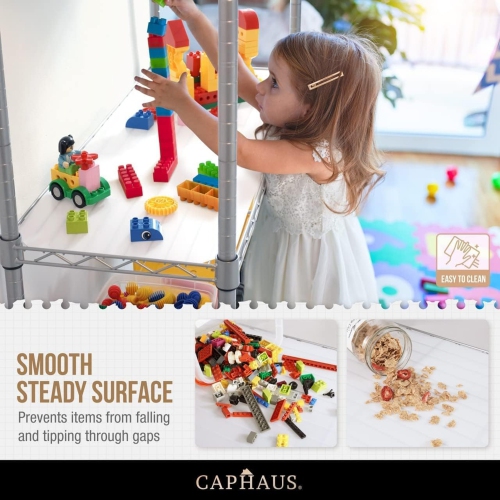 CAPHAUS Heavy-Duty Adjustable Height Wire Shelving Unit, Wire Rack Shelving, Metal Steel Storage Shelves, Garage Shelving Storage Organizer, Utility