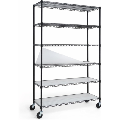 CAPHAUS NSF Commercial Grade Heavy Duty Wire Shelving w/Wheels, Leveling Feet & Liners, Storage Metal Shelf, Garage Shelving Storage, Utility Wire