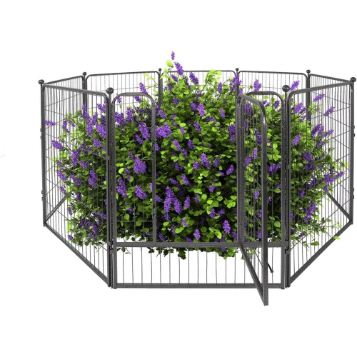 CAPHAUS Decorative Garden Fence, 40 Inch x 21 FT Heavy Duty Iron Fencing Landscape Patio Flower Bed Animal Barrier Border Edging Section, Panel