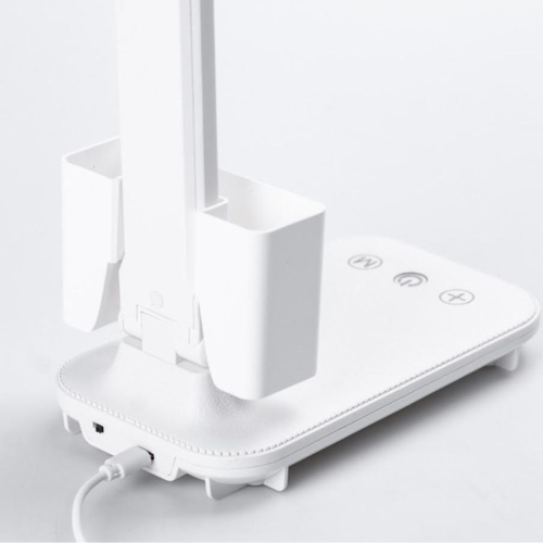 Lampe-réveil LED rechargeable avec deux têtes, éclairage grand-angle Porte-téléphone Horloge numérique Porte-stylo amovible