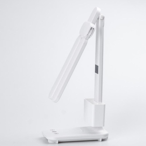 Lampe-réveil LED rechargeable avec deux têtes, éclairage grand-angle Porte-téléphone Horloge numérique Porte-stylo amovible