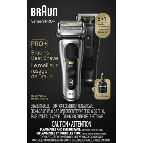 Rasoir électrique Series 9 PRO+, rasoir électrique avec ou sans mousse avec SmartCare Center de Braun