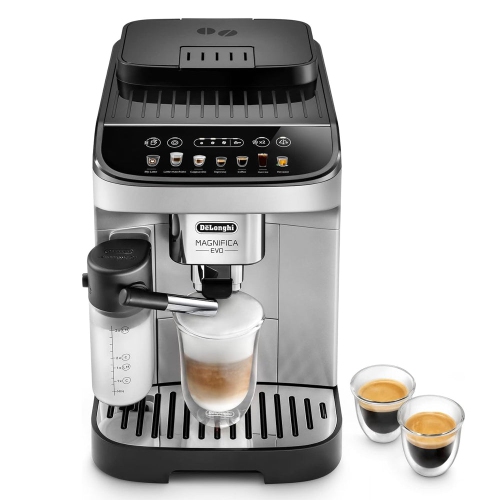 Open Box-DeLonghi Magnifica Evo Automatic Espresso Machin with Frother & Grinder & Over Ice Function-Silver/Black