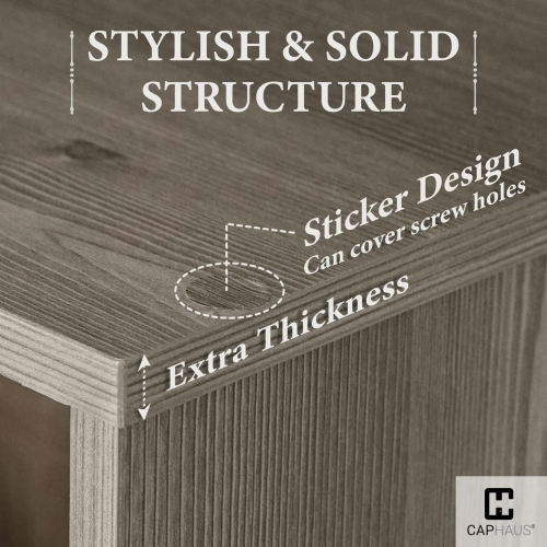 CAPHAUS Sturdy Room 11-Inch Cube Storage Organizer Shelf, with Thick Exterior Edge, Storage Shelf Divider w/Back, Bookcase,9-Cube, Rustic Grey Oak