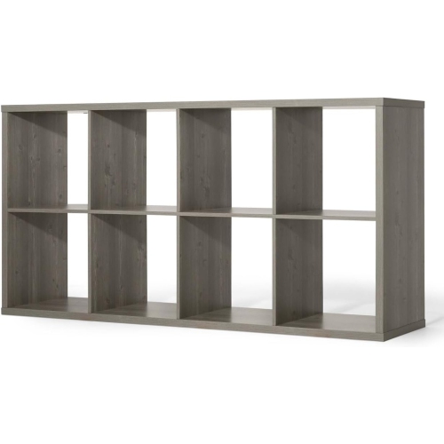 CAPHAUS Sturdy Room 13-Inch Cube Storage Organizer Shelf, with Extra Thick Exterior Edge, Open Storage Shelf Divider, Bookcase, 8-Cube, Rustic Grey