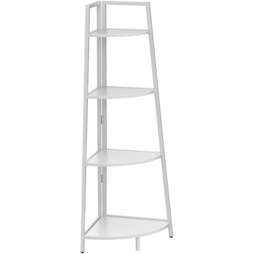 CAPHAUS Tall Corner Shelf Stand, 4-Tier Display Shelves, Ladder Corner Wood Storage Plant Bookshelf with Metal Frame, Versatile Shelving Unit