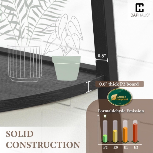 CAPHAUS Tall Corner Shelf Stand, 5-Tier Display Shelves, Ladder Corner Wood Storage Plant Bookshelf with Metal Frame, Versatile Shelving Unit