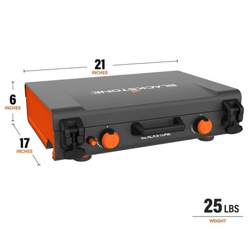 Blackstone Adventure Ready 14" 14400 BTU Propane Portable Griddle with Side Burner