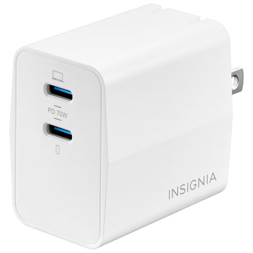 Insignia 70W Dual USB-C GaN Wall Charger - Only at Best Buy