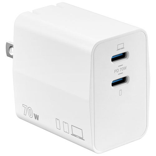 Insignia 70W Dual USB-C GaN Wall Charger - Only at Best Buy