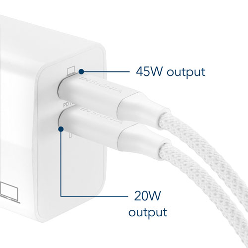 Insignia 70W Dual USB-C GaN Wall Charger - Only at Best Buy