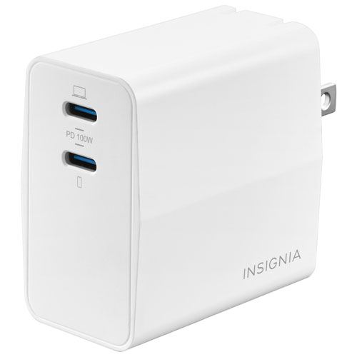 Insignia 100W 2-Port USB-C GaN Wall Charger - Only at Best Buy