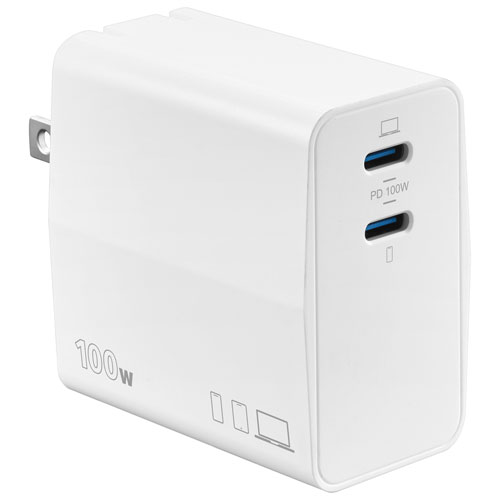 Insignia 100W 2-Port USB-C GaN Wall Charger - Only at Best Buy