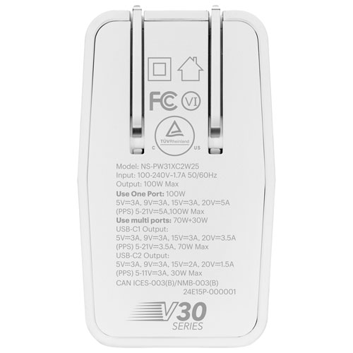 Insignia 100W 2-Port USB-C GaN Wall Charger - Only at Best Buy