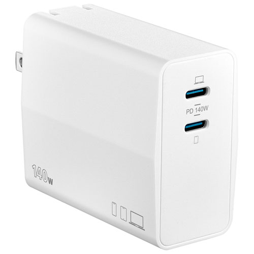 Insignia 140W 2-Port USB-C GaN Wall Charger - Only at Best Buy