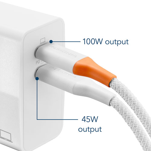 Insignia 140W 2-Port USB-C GaN Wall Charger - Only at Best Buy