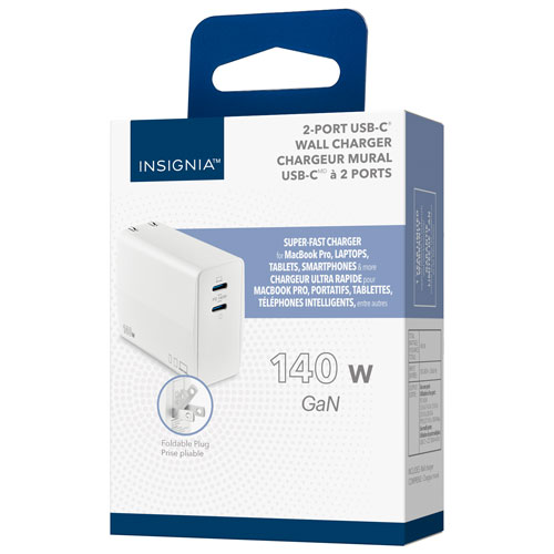 Insignia 140W 2-Port USB-C GaN Wall Charger - Only at Best Buy