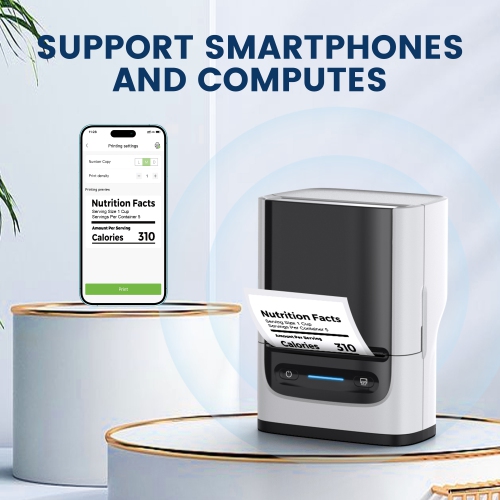 Label Maker Machine with Tape, PM220 Bluethooth Label Printer, 2 Inch Portable Thermal Printer for Small Business, Address, Logo, Clothing, Sticker