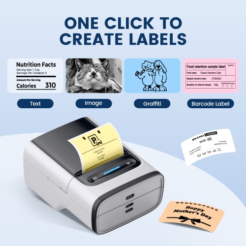 Label Maker Machine with Tape, PM220 Bluethooth Label Printer, 2 Inch Portable Thermal Printer for Small Business, Address, Logo, Clothing, Sticker