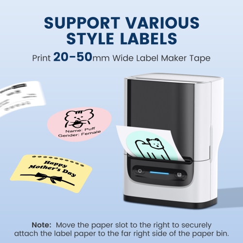 Label Maker Machine with Tape, PM220 Bluethooth Label Printer, 2 Inch Portable Thermal Printer for Small Business, Address, Logo, Clothing, Sticker