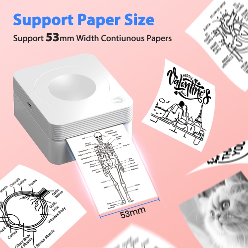 Nelko Sticker Printer, PM230 Mini Thermal Printer Bluetooth Portabel Sticker Maker with 3 Rolls of Paper, Print Pods Mini Printer with Multiple