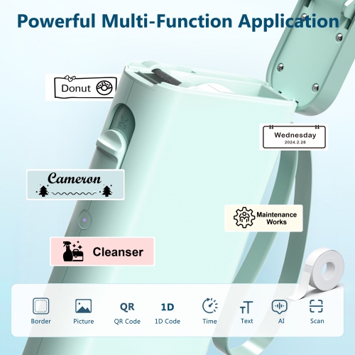 Label Maker Machine with Tape, P21 Bluetooth Label Printer, Wireless Built-in Cutter Sticker Maker Mini Label Makers with Multiple Templates for