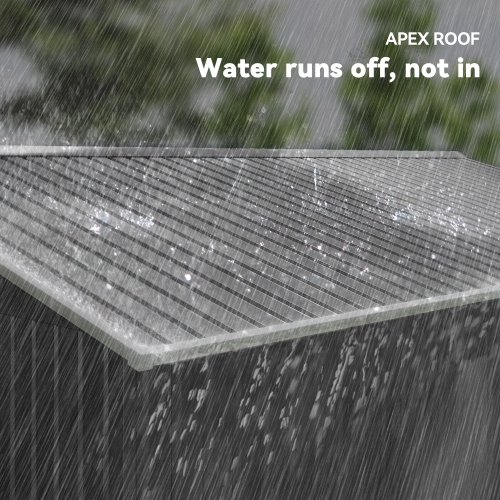 Remise de jardin Outsunny de 9 x 11 pi avec trousse de base, maison de rangement en métal à outils double pour jardin extérieur, gris pâle