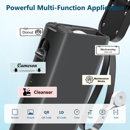 Label Maker Machine with Tape, P21 Bluetooth Label Printer, Wireless Built-in Cutter Sticker Maker Mini Label Makers with Multiple Templates for