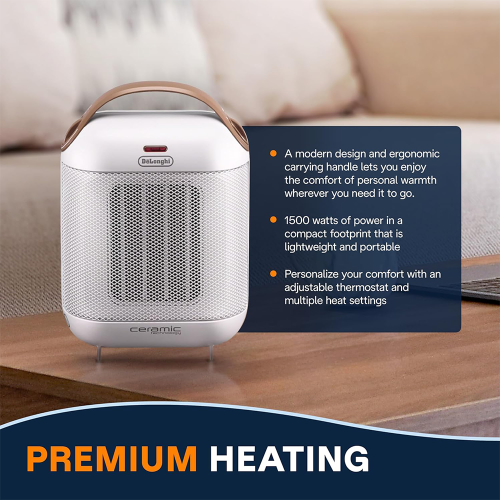 De'longhi HFX30C15WCA 7.5 in Capsule Ceramic Heater (White) by DE'LONGHI - Open Box condition - Image 2