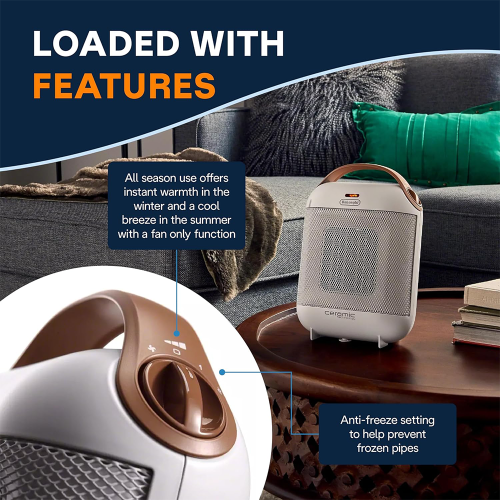 De'longhi HFX30C15WCA 7.5 in Capsule Ceramic Heater (White) by DE'LONGHI - Open Box condition - Image 4