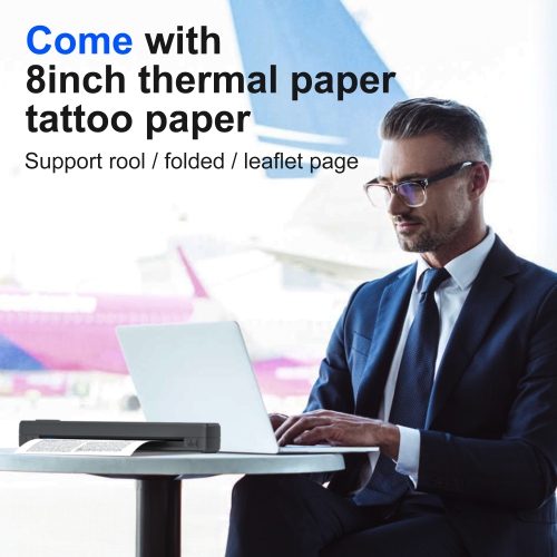 POLONO Portable Printer Wireless for Travel, D810 Bluethooth Thermal Printer Support 8.5"x11" US Letter, Inkless Printer Compatible with iOS,