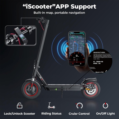 Trottinette électrique repliable i10 pour adultes - Noir