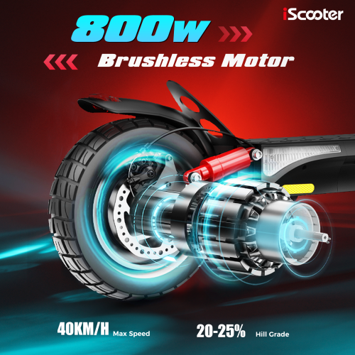 iScooter iX3 Folding Off Road Electric Scooter for Adults- Black